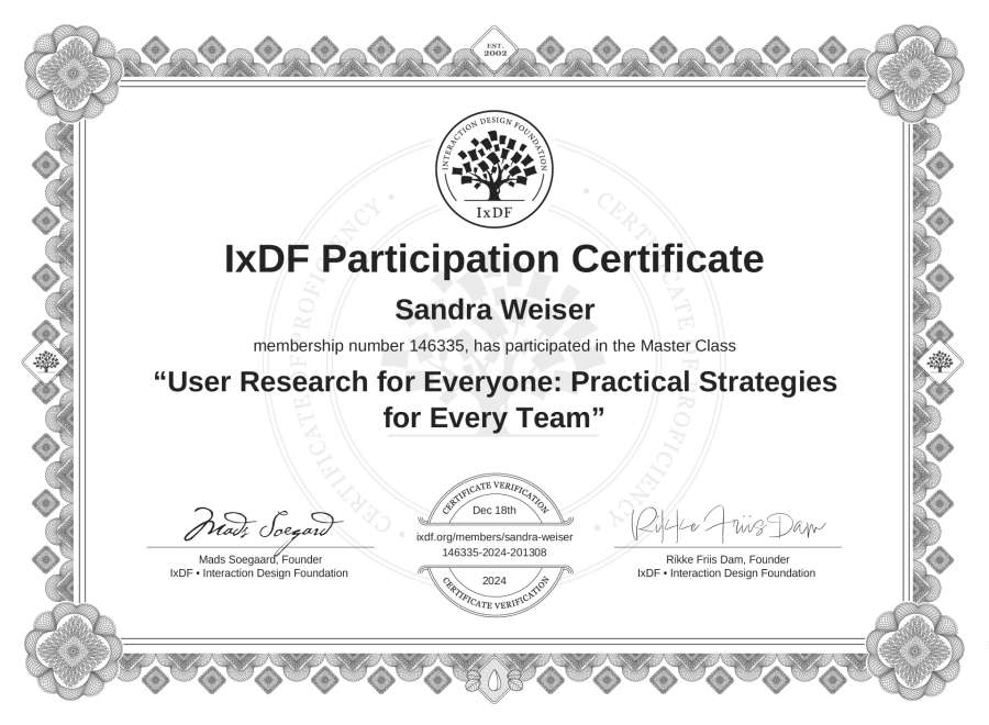 Master Class Certificate