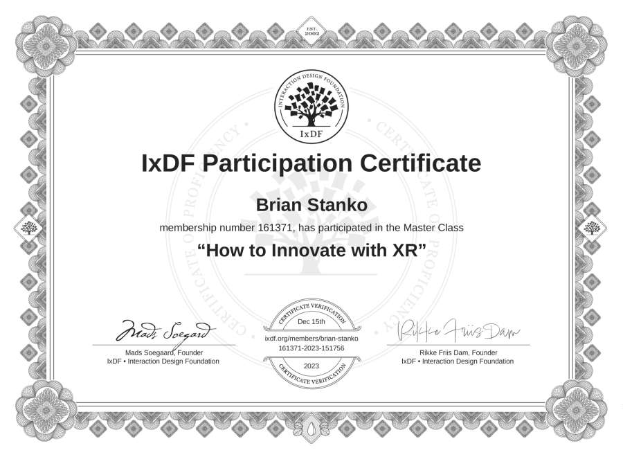 Master Class Certificate