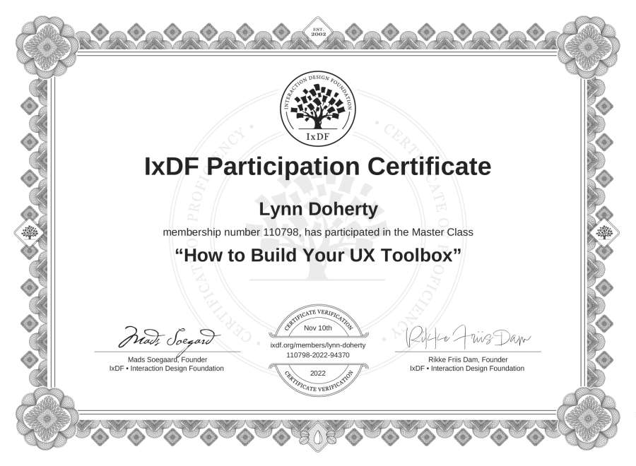 Master Class Certificate