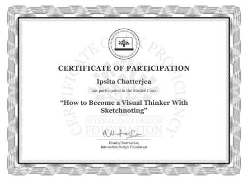 Ipsita Chatterjea’s Masterclass Certificate: How to Become a Visual Thinker With Sketchnoting