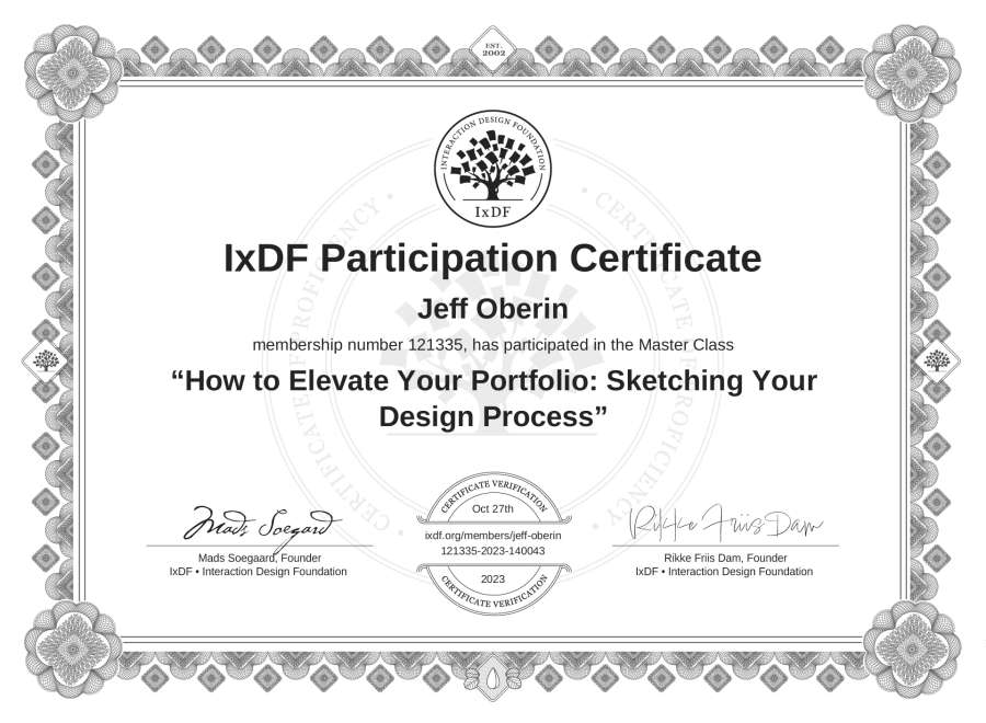 Master Class Certificate