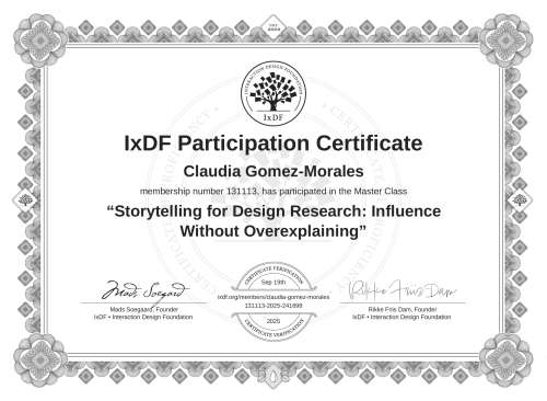 Storytelling for Des