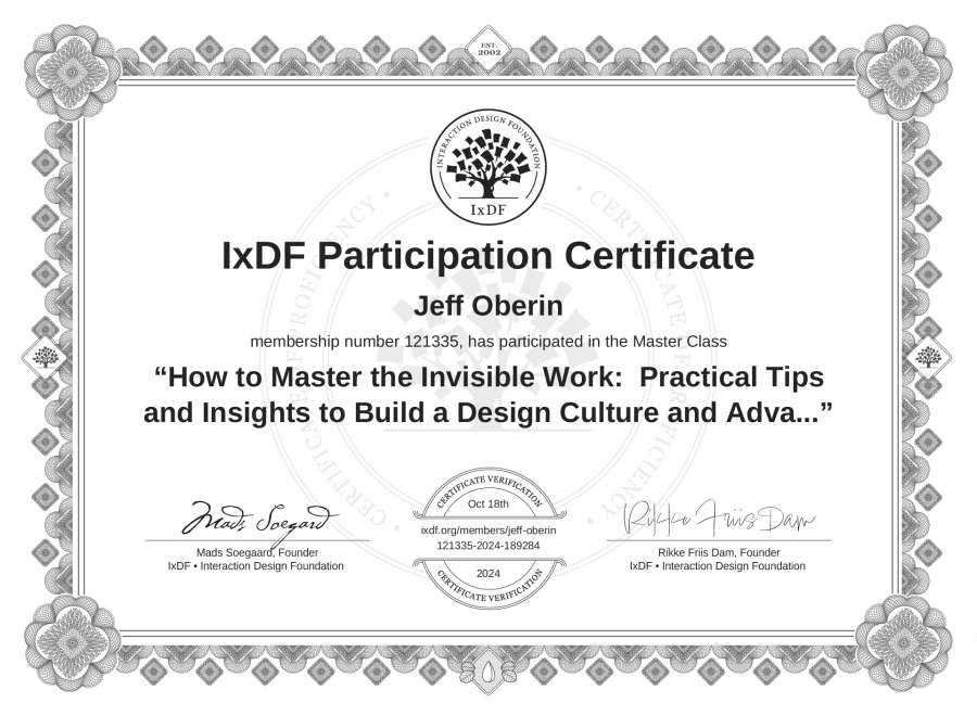 Master Class Certificate