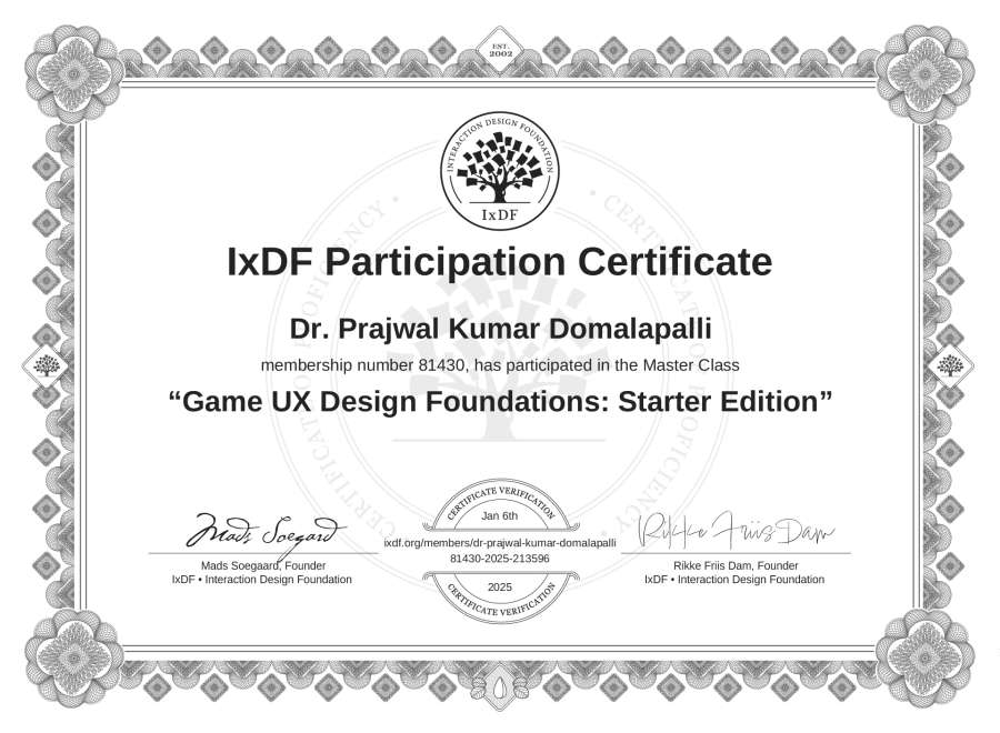 Master Class Certificate