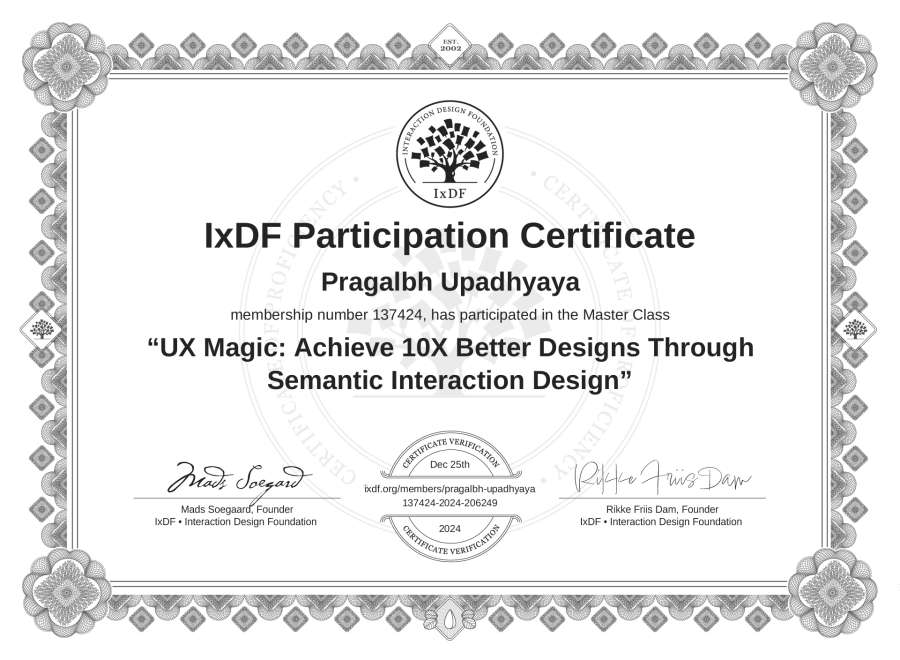 Master Class Certificate