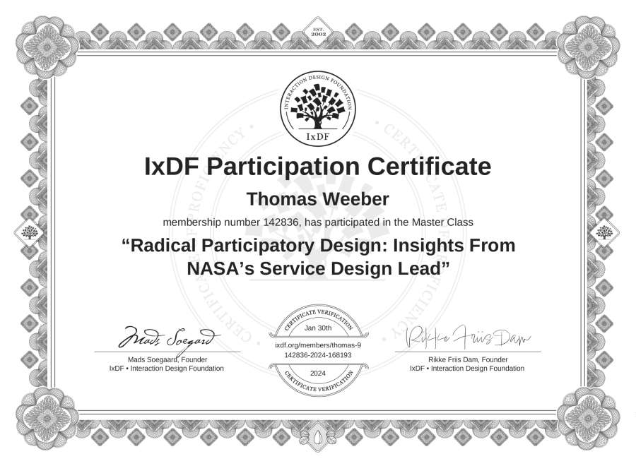 Master Class Certificate