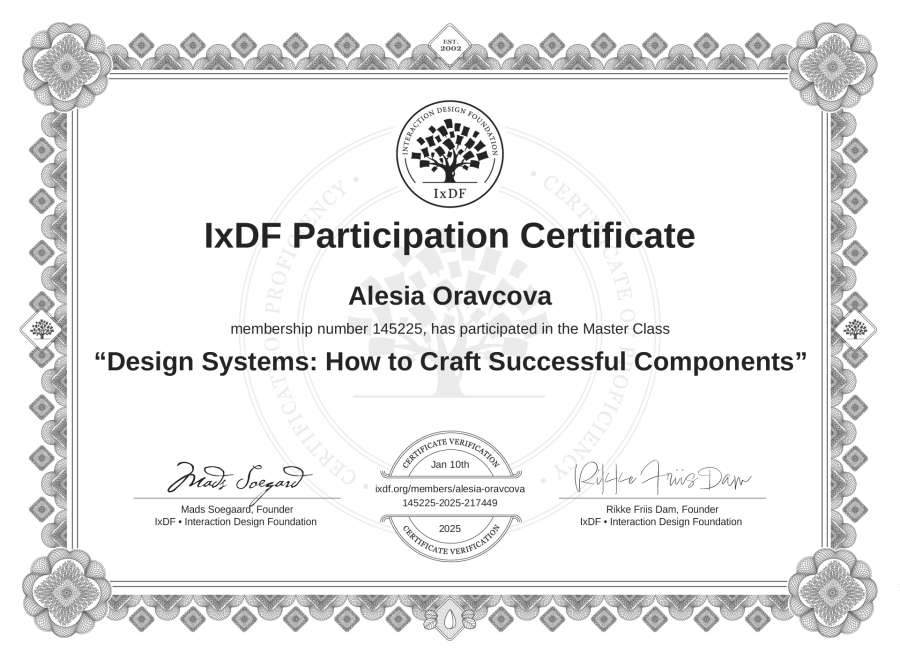 Master Class Certificate