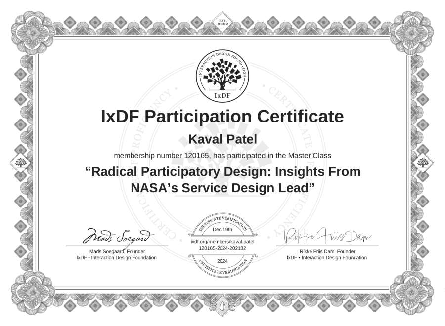 Master Class Certificate