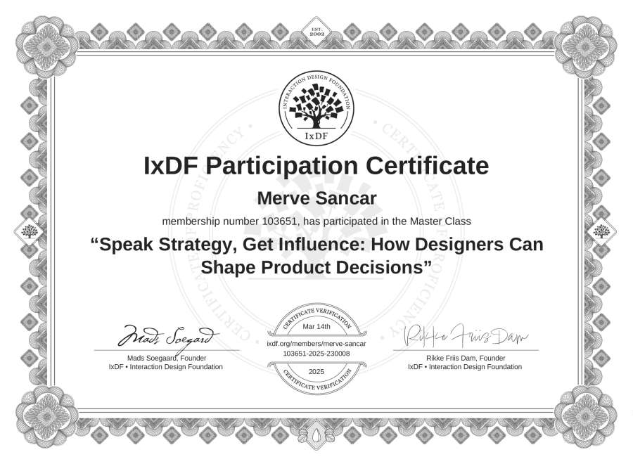 Master Class Certificate