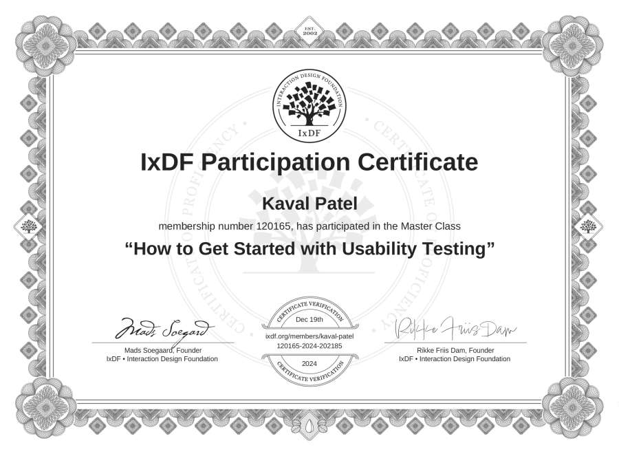 Master Class Certificate