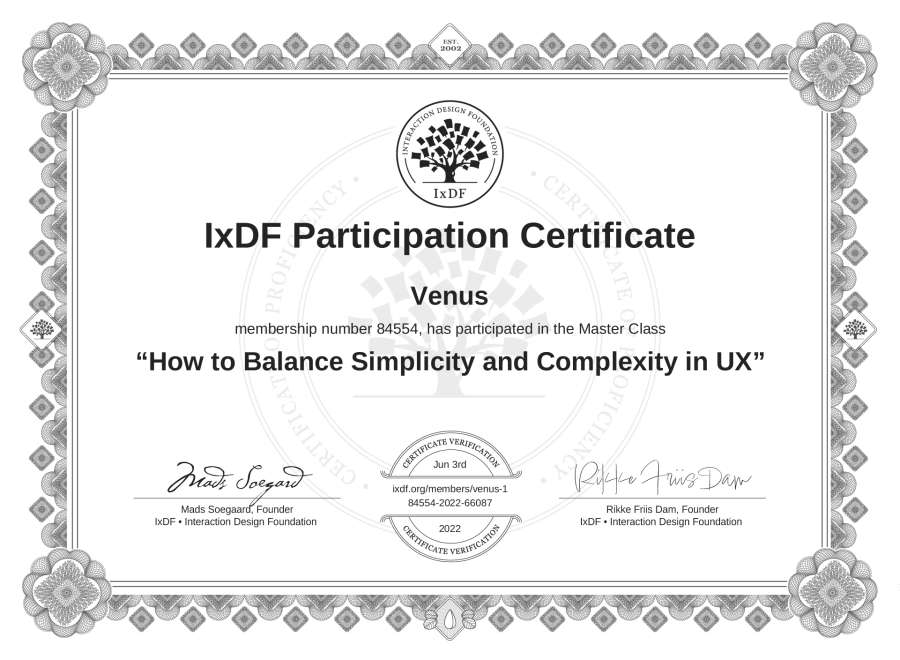 Master Class Certificate