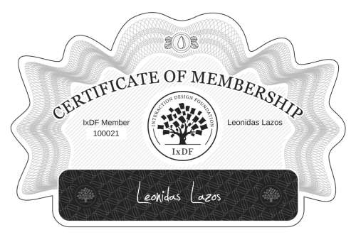 Leonidas's Certificate of membership