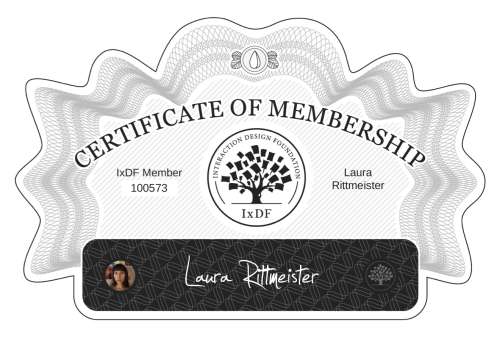 Laura's Certificate of membership