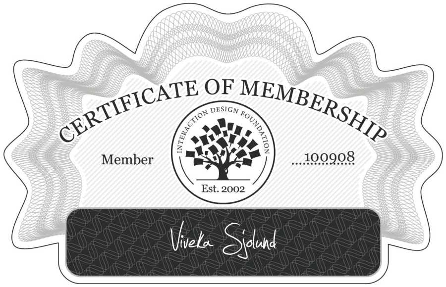 Viveka Sjölund: Certificate of Membership