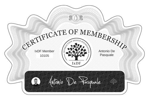 Antonio's Certificate of membership