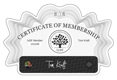 Tom's Certificate of membership
