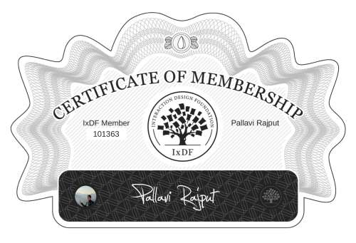 Pallavi’s Certificate of membership