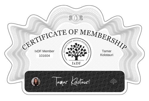 Tamar's Certificate of membership
