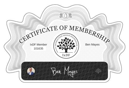 Ben's Certificate of membership