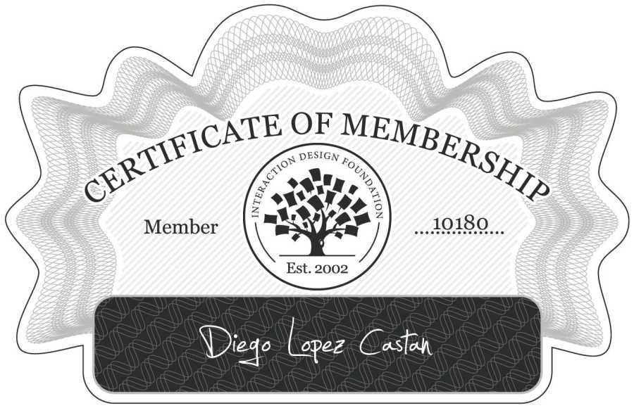 Diego Lopez Castan: Certificate of Membership