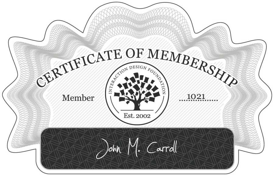 John M. Carroll: Certificate of Membership