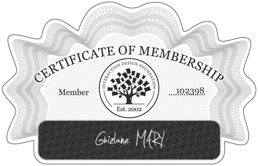 Ghizlane MARY: Certificate of Membership
