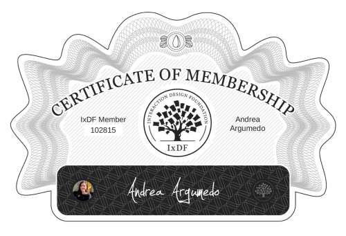 Andrea's Certificate of membership