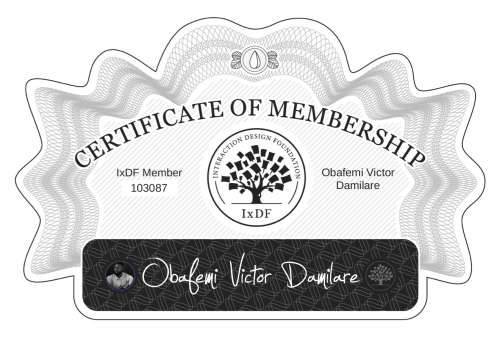 Obafemi's Certificate of membership