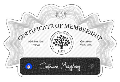 Omtawan's Certificate of membership