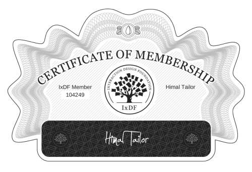 Himal's Certificate of membership