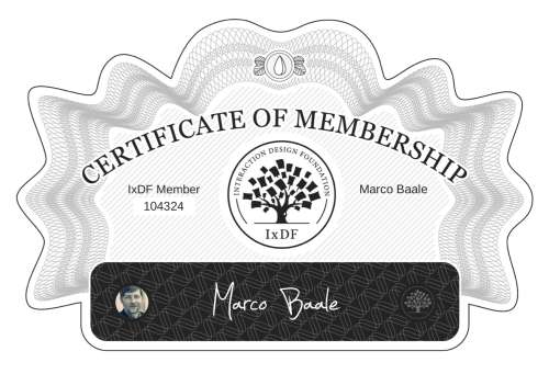 Marco's Certificate of membership