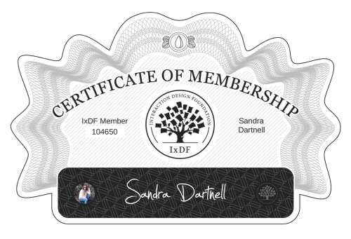 Sandra's Certificate of membership