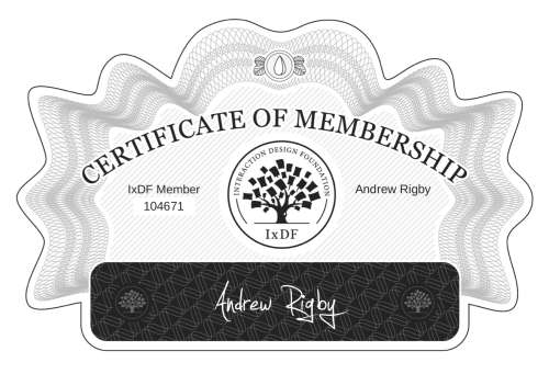 Andrew's Certificate of membership