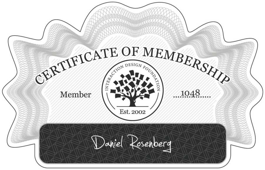 Daniel Rosenberg: Certificate of Membership
