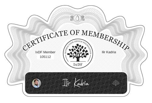Ilir's Certificate of membership