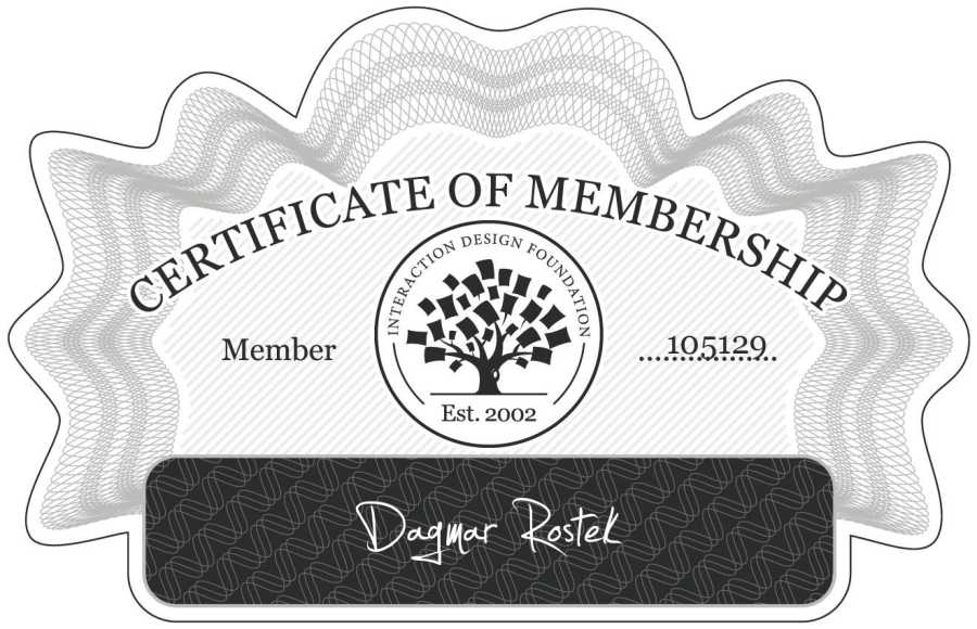 Dagmar Rostek: Certificate of Membership