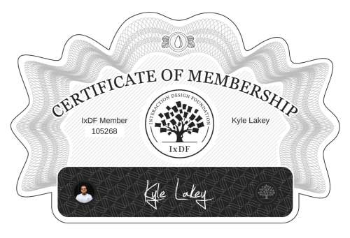 Kyle's Certificate of membership