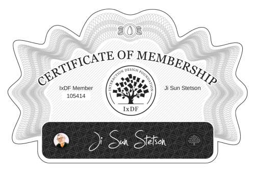 Ji Sun Stetson's Certificate of membership