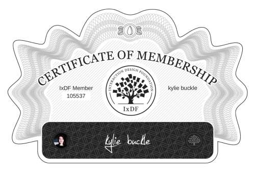 kylie's Certificate of membership