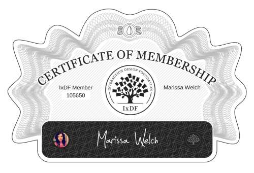 Marissa's Certificate of membership