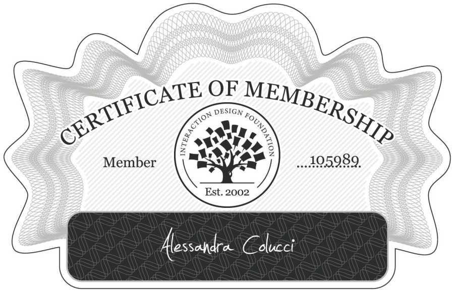Alessandra Colucci: Certificate of Membership