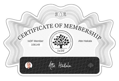 Atte's Certificate of membership