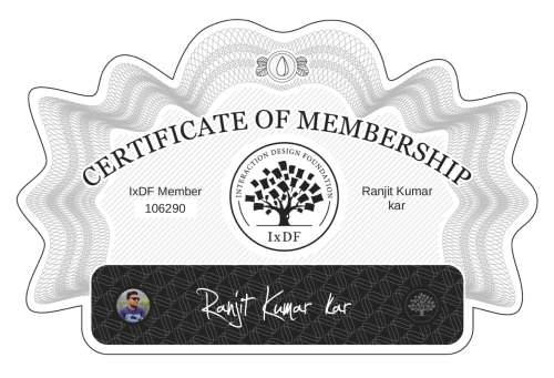 Ranjit's Certificate of membership