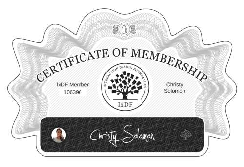 Christy's Certificate of membership