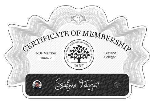 Stefano's Certificate of membership