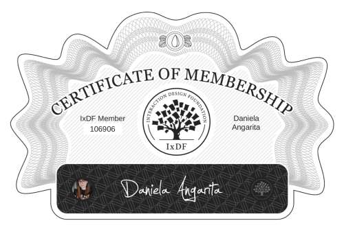 Daniela's Certificate of membership