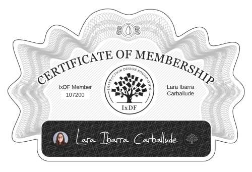 Lara's Certificate of membership
