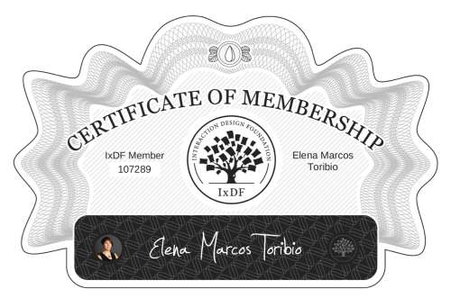 Elena's Certificate of membership