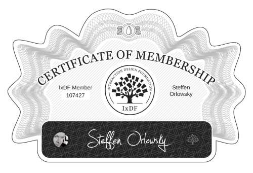 Steffen's Certificate of membership