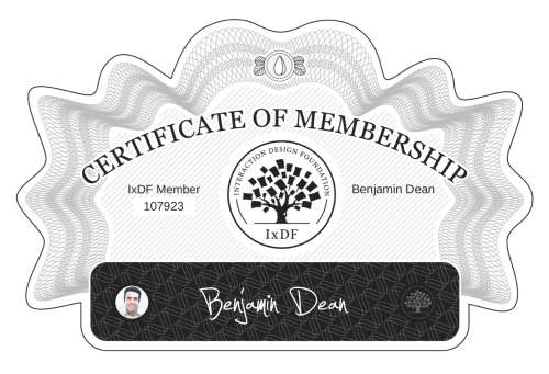 Benjamin's Certificate of membership